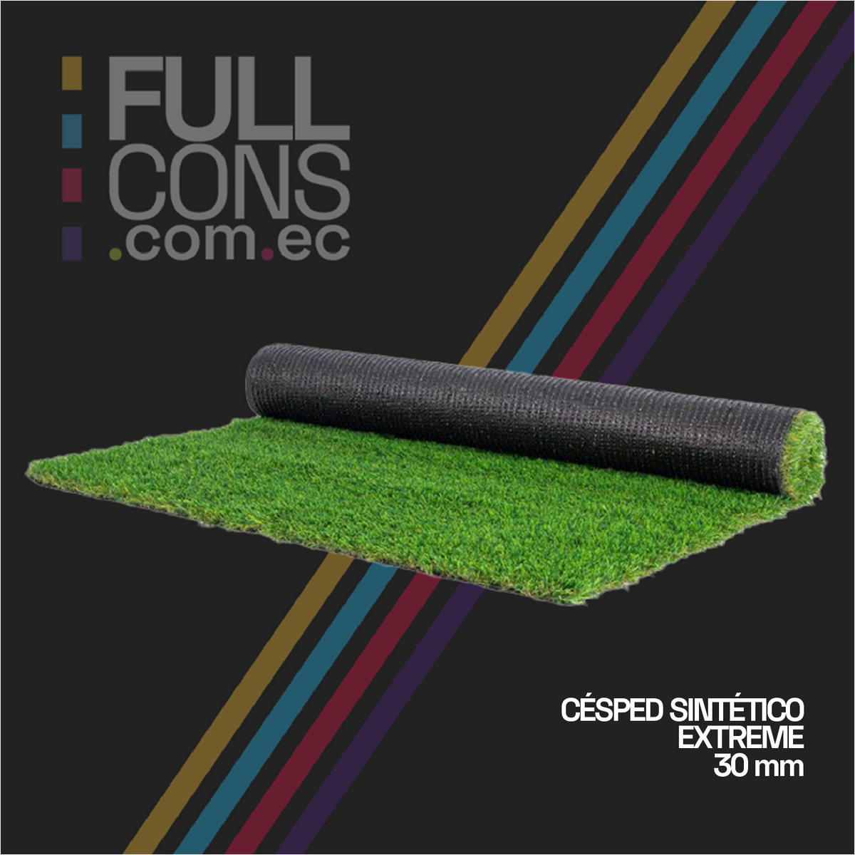Césped Sintético Decorativo Curve 30mm | Césped Ecuador