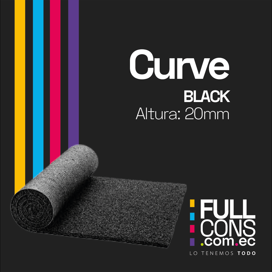 Césped Sintético Decorativo Curve 20mm Black | Césped Ecuador