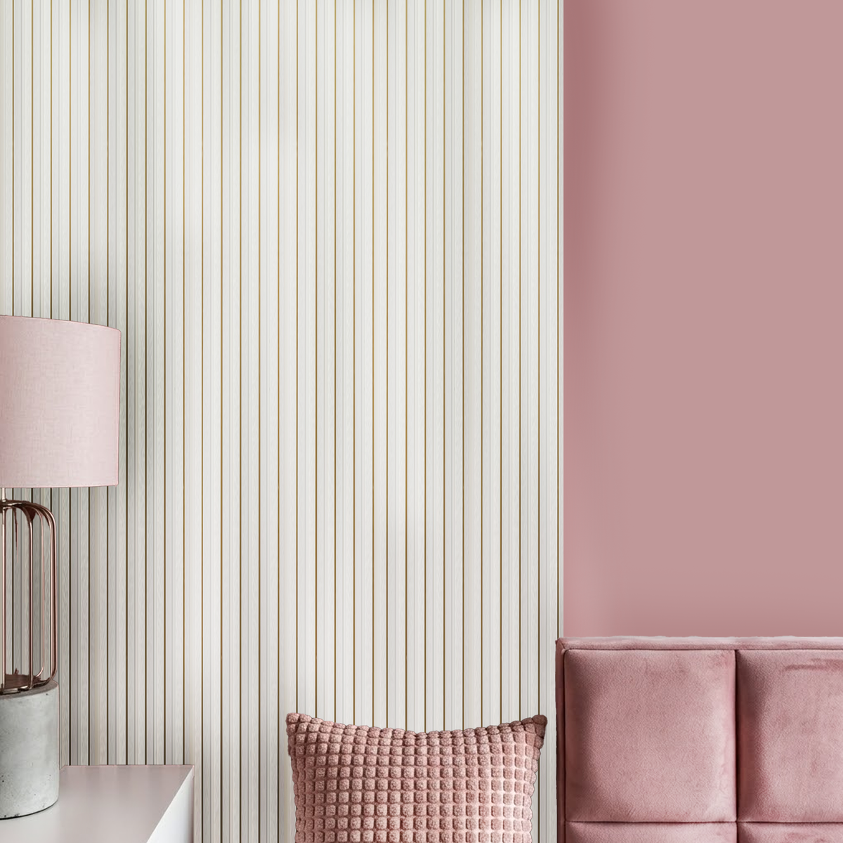 Panel Ranurado PVC de Interior Marfil Beta Dorada 11.9 cm x 2.90 m (10 mm) | Fullcons