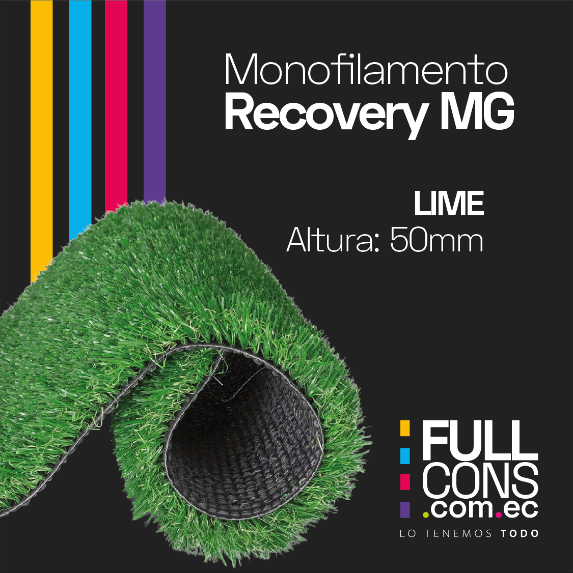 Césped Sintético Deportivo Fútbol Recovery MG 50mm (10.000 DTEX) | Césped Ecuador