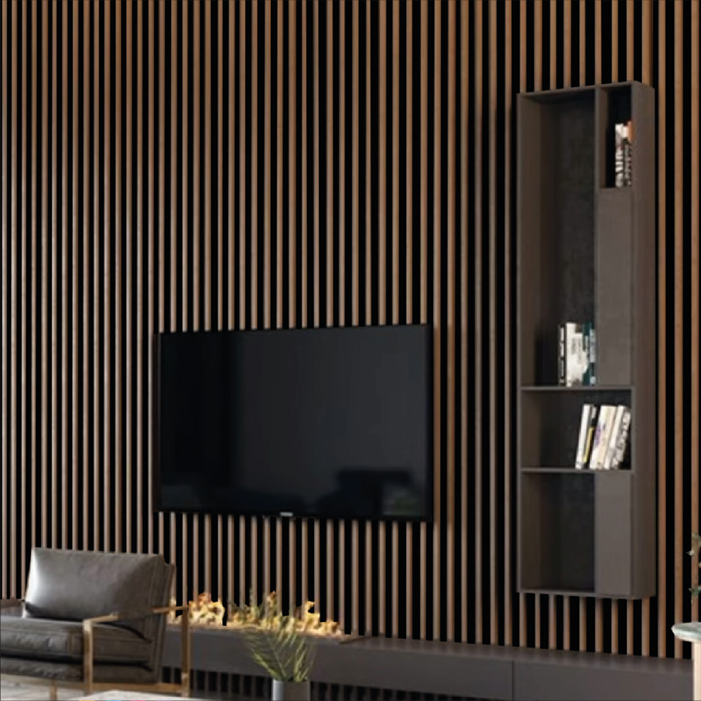 Panel Ranurado PVC de Interior Nogal Sombrío 16 cm x 2.85 m (22 mm) | Fullcons