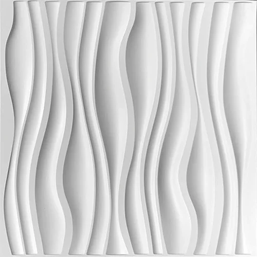 Paneles PVC 3D Soft Waves de 50x50 cm – Elegancia Ondulada para Decoración Interior
