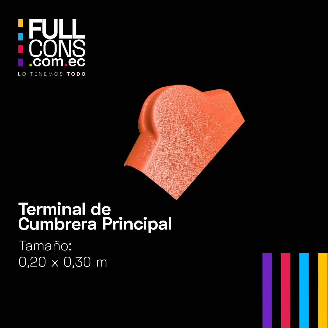 Terminal de Cumbrera Principal para Teja PVC Española | Fullcons