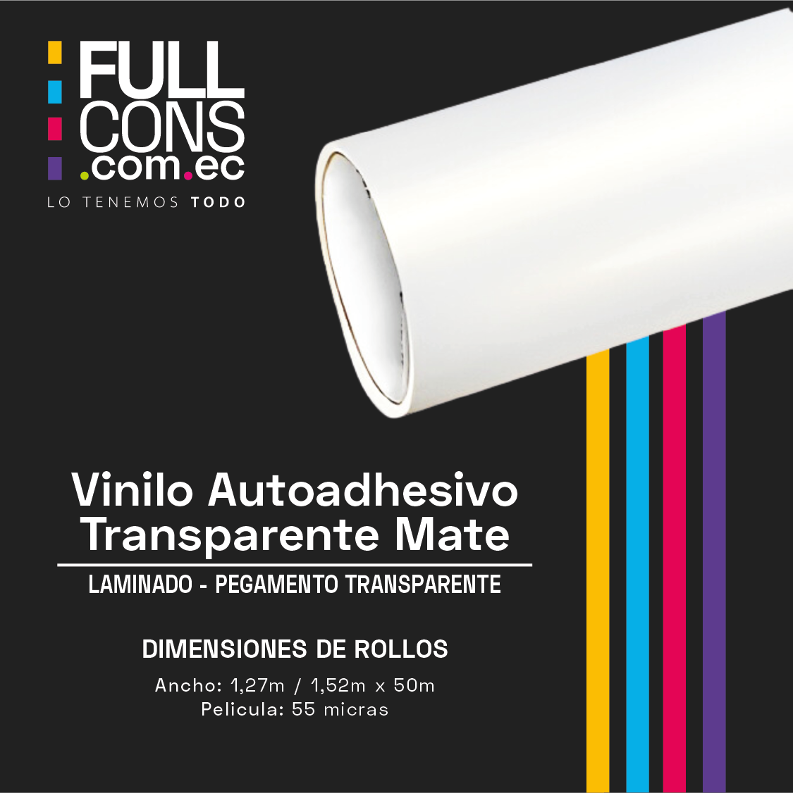 Vinilo Transparente Mate para Laminación 55 micras | Fullcons
