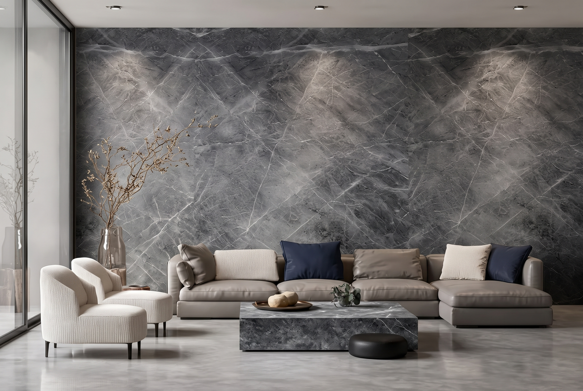 Panel PVC Tipo Mármol Gris Marmoleado 3 mm (1.22 x 2.44 m) | Fullcons