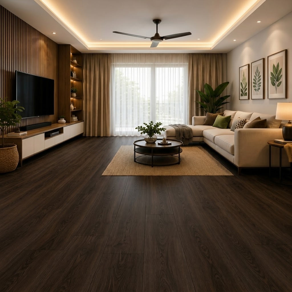 Piso Flotante Mocca 8 mm AC4 HDF Caja 2.44 m² | Fullcons Ecuador