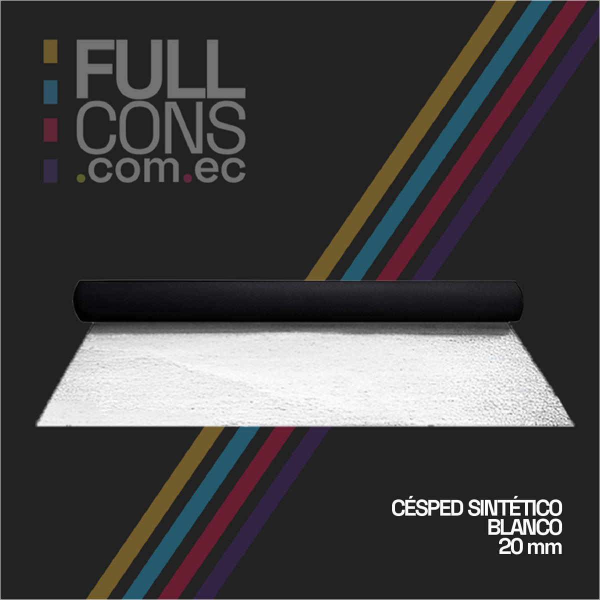 Césped Sintético Fibrilado 20mm Blanco | Césped Ecuador
