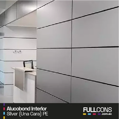 Alucobond Interior 1 Cara | Aluminio Compuesto | Color "Silver"