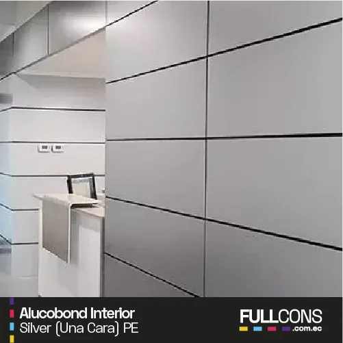 Alucobond Interior 1 Cara | Aluminio Compuesto | Color "Silver"