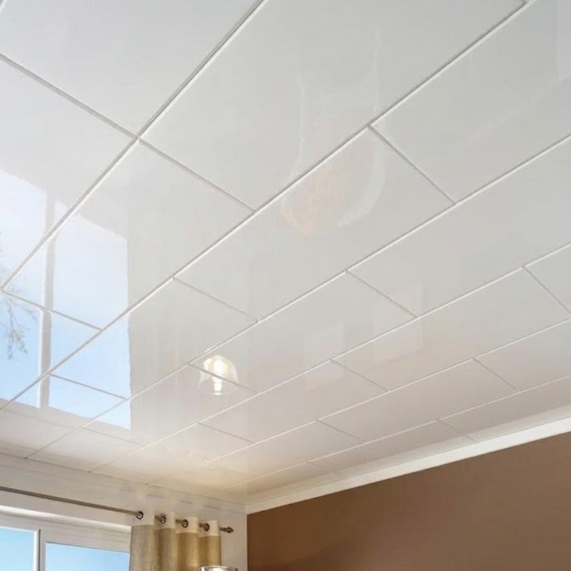 Cielo Raso PVC Blanco Espejo 1.20 m x 60 cm (7 mm) | Fullcons