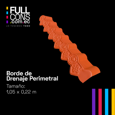 Borde de Drenaje Perimetral para Teja PVC Española 1.05 m | Fullcons