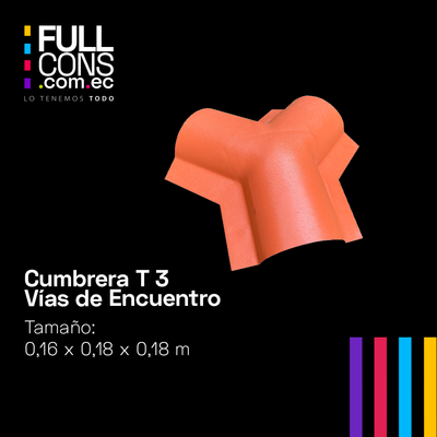 Cumbrera T 3 Vías de Encuentro para Teja PVC Española | Fullcons