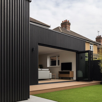 Panel Ranurado WPC de Exterior Ébano Negro 22 cm x 2.90 m (26 mm) | Fullcons