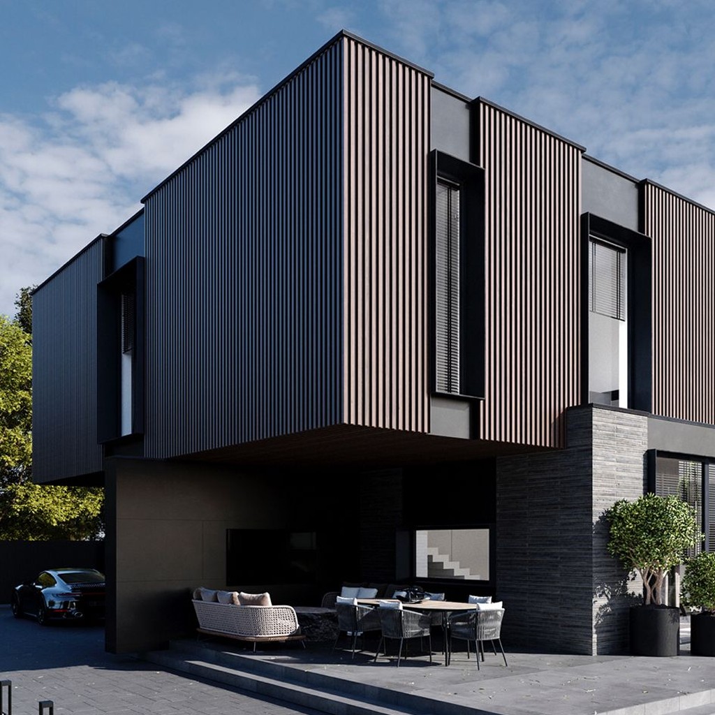 Panel Ranurado WPC de Exterior Ébano Negro 22 cm x 2.90 m (26 mm) | Fullcons