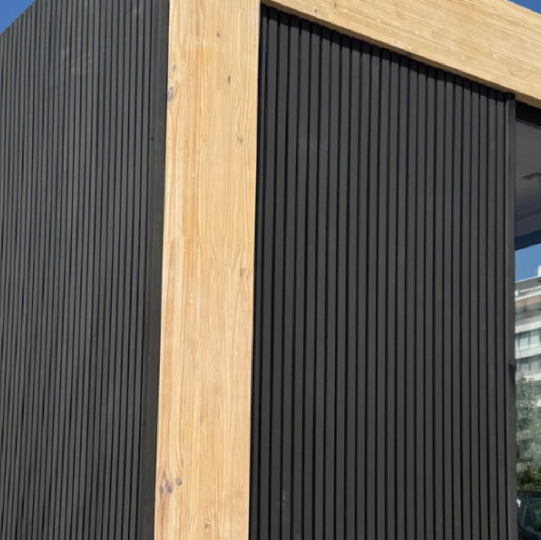 Panel Ranurado WPC de Exterior Ébano Negro 22 cm x 2.90 m (26 mm) | Fullcons