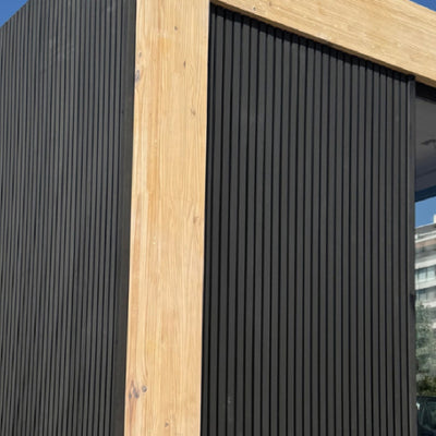 Panel Ranurado WPC de Exterior Ébano Negro 22 cm x 2.90 m (26 mm) | Fullcons