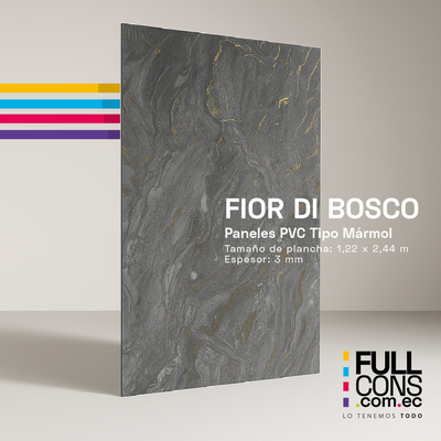 Panel PVC Tipo Mármol Fior Di Bosco 3 mm (1.22 x 2.44 m) | Fullcons