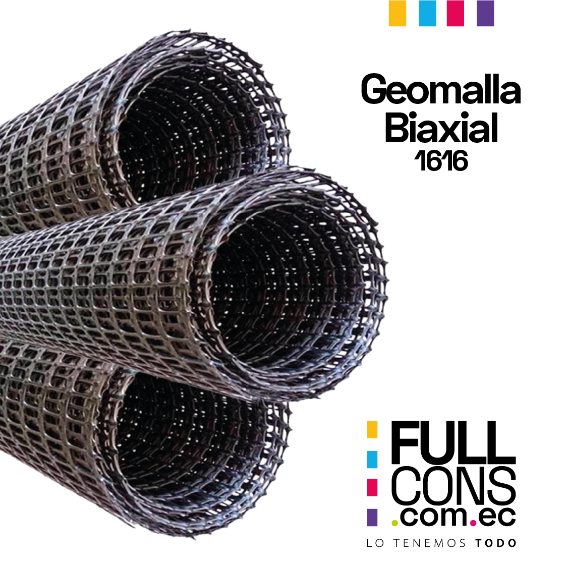 Geomalla Biaxial 1616 Rollo 3,95 m x 100 m (16 kN/m) | Fullcons