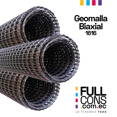 Geomalla Biaxial 1616 Rollo 3,95 m x 100 m (16 kN/m) | Fullcons