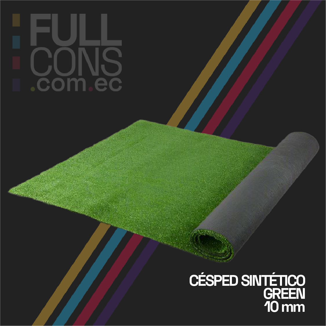 Césped Sintético Decorativo | Basic Green 10mm - Césped Ecuador