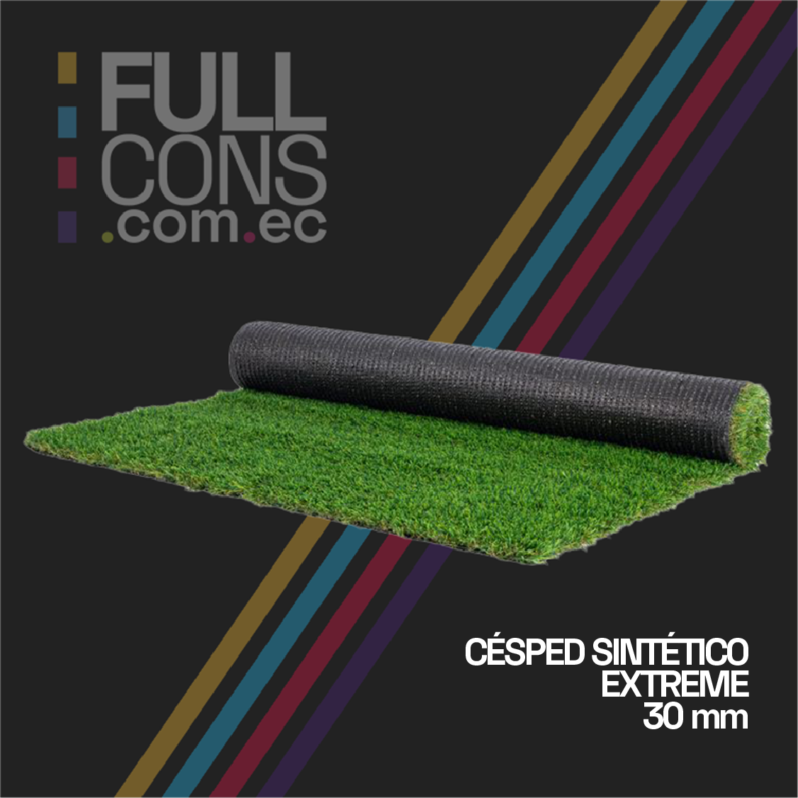 Césped Sintético Decorativo Curve 30mm | Césped Ecuador