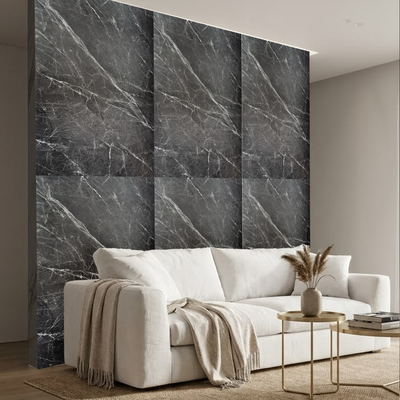 Panel PVC Tipo Mármol Gris Neblina Mate Texturizado | Fullcons