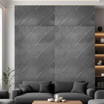 Panel PVC Tipo Mármol Gris Volcán Mate Texturizado | Fullcons