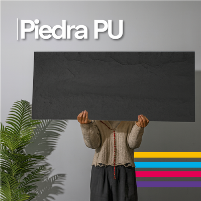 Panel de Piedra PU Poliuretano 3D Gris Volcánico 1.20 m x 0.60 m | Fullcons