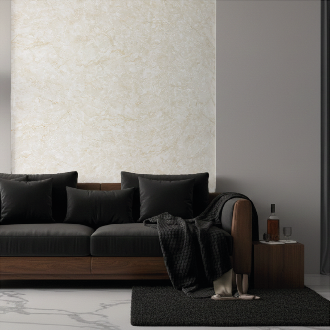 Panel PVC Tipo Mármol Luz de Arena 3 mm (1.22 x 2.44 m) | Fullcons