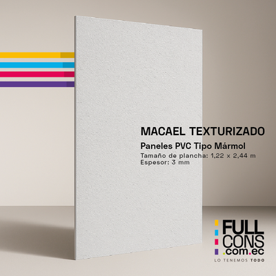 Panel PVC Tipo Mármol Estatuario Texturizado  3 mm | Fullcons