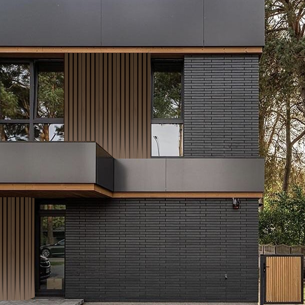 Panel Ranurado WPC de Exterior Madera Avellana 22 cm x 2.90 m (26 mm) | Fullcons