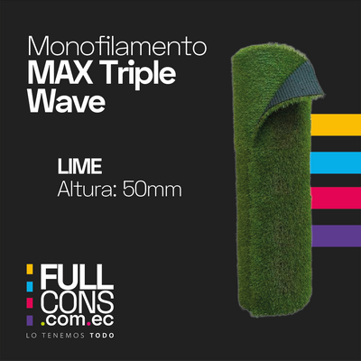 Césped Sintético Deportivo Fútbol MAX Triple Wave 50mm (14.000 DTEX) | Césped Ecuador