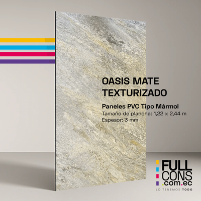 Panel PVC Tipo Mármol Oasis Mate Texturizado | Fullcons