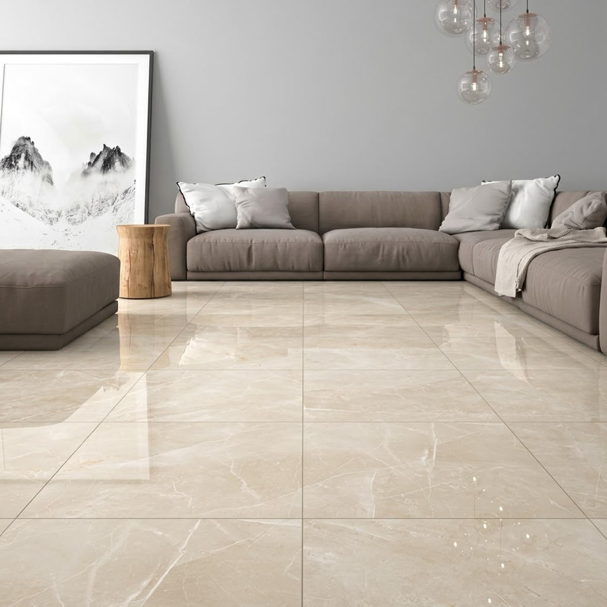 Porcelanato Español Royal Marfil Brillo 60 x 60 cm | Fullcons