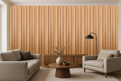 Panel Ranurado PVC de Interior Ciprés Natural 16 cm x 2.85 m (22 mm) | Fullcons