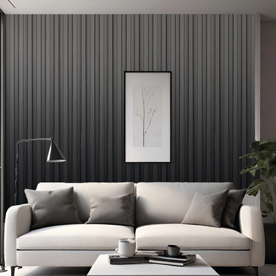 Panel Ranurado PVC de Interior Roble Nocturno 16 cm x 2.85 m (22 mm) | Fullcons