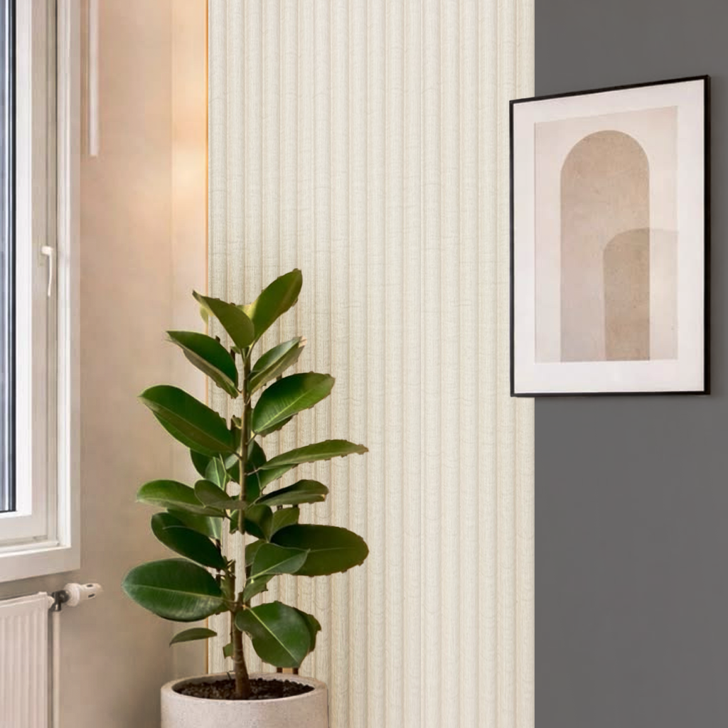 Panel Ranurado PVC de Interior Sahara Textil 15.5 cm x 2.85 m (15 mm) | Fullcons