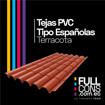 Teja PVC Tipo Española Terracota | Fullcons
