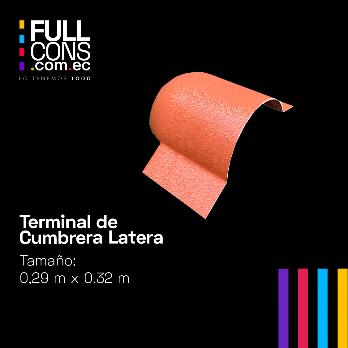 Terminal de Cumbrera Lateral para Teja PVC Española | Fullcons