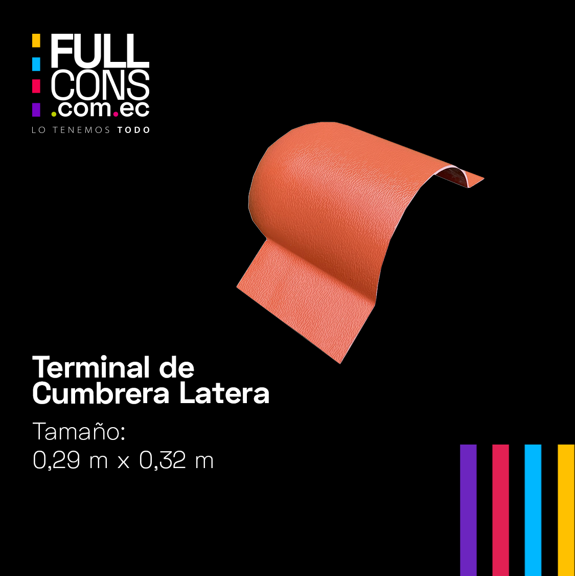 Terminal de Cumbrera Lateral para Teja PVC Española | Fullcons