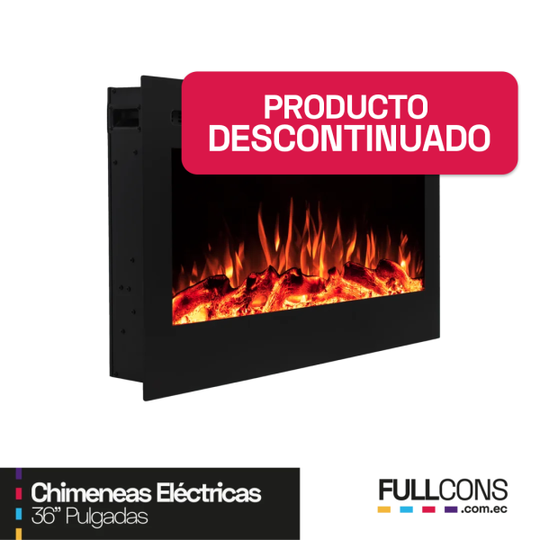 AGOTADO Chimenea Eléctrica 36" con Luces LED de Bajo Consumo – Elegancia y Calidez Sin Esfuerzo