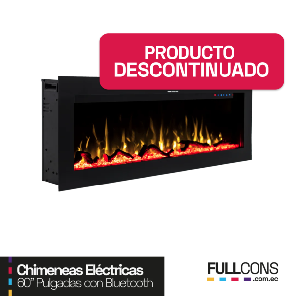 AGOTADO Chimenea Eléctrica 60" con Parlante Bluetooth Integrado – Majestuosidad y Tecnología en un Solo Dispositivo