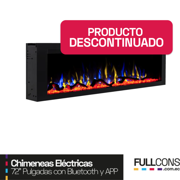 AGOTADOChimenea Eléctrica 72" con Control por App y Parlante Bluetooth – Tecnología y Confort al Alcance de Tu Mano