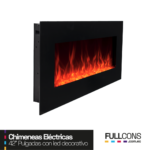 Chimenea Eléctrica Montable 42″ con Luces LED de Fondo – Modernidad y Confort en un Solo Click