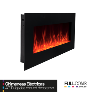 Chimenea Eléctrica Montable 42" con Luces LED de Fondo – Modernidad y Confort en un Solo Click