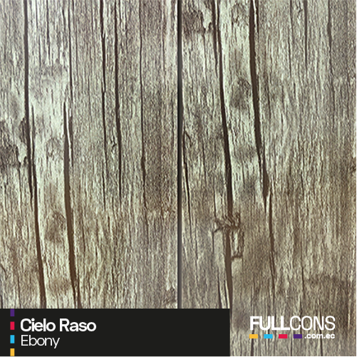 Cielo Raso PVC Color Ebony – Estilo Maderado Elegante en Dimensiones de 25cm x 5.95m