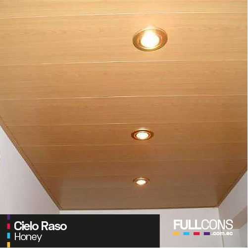 Cielo Raso PVC Color Honey – Calidez Maderada en Dimensiones de 25cm x 5.95m
