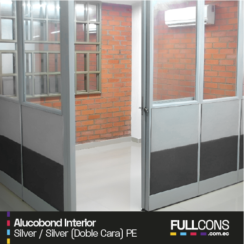 Alucobond Interior 2 Caras | Aluminio Compuesto | Color "Silver"